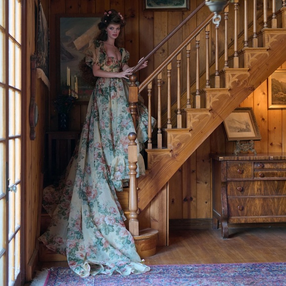 Selkie The Butter Rose In Bloom Bridal Gown with Selkie Gown Zip Bag - Size XL - Picture 4 of 14